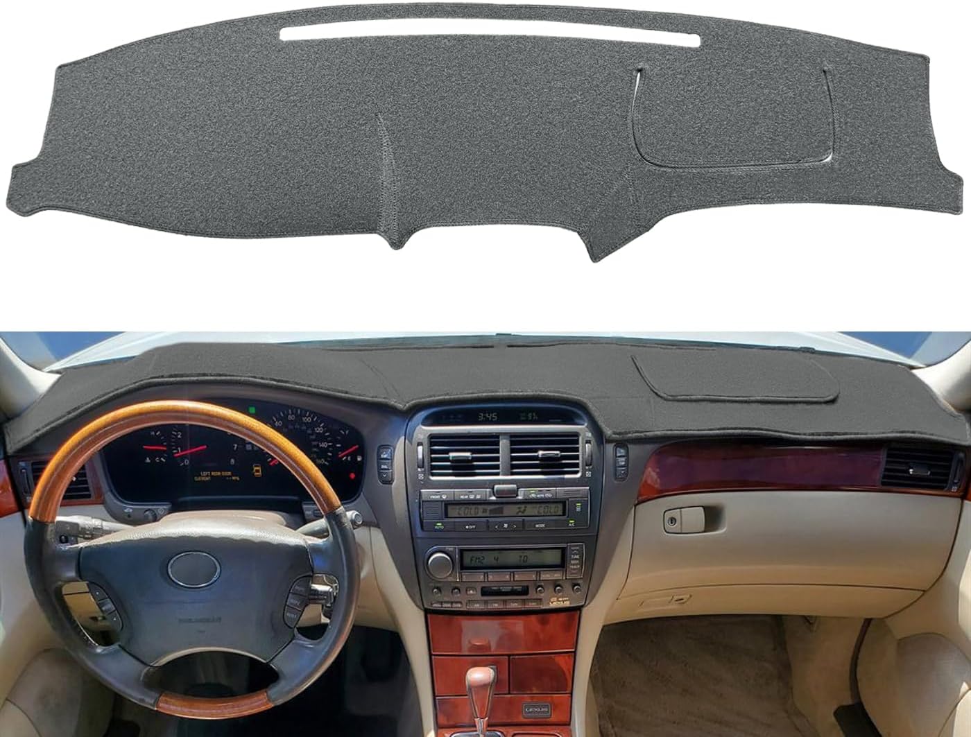 Dash Cover Mat Custom Fit for Lexus LS430 Dashboard Pad Carpet Protector F243 (Darkgray)