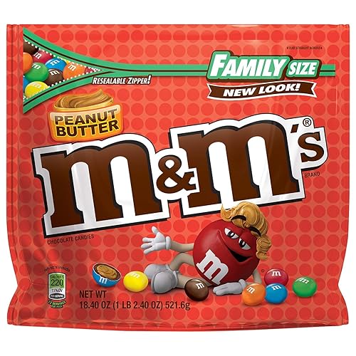 M&Ms Mantequilla de maní tamaño familiar - 18.4oz - Paquete de 2