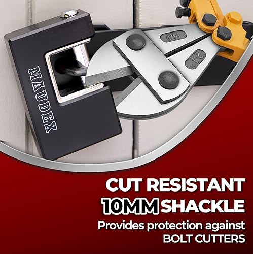 Miniatura 6 de Maudex RZB75 Candado resistente para contenedores con 3 llaves - Eslabones de acero resistentes al corte de 10 mm - Protección ABS contra la