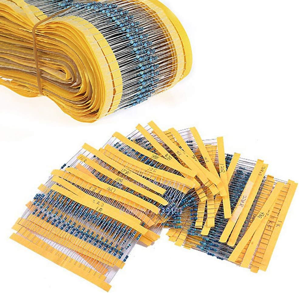 Dandeliondeme 300 Pcs Resistors Assortment Kit Set, 1/4W 1% Metal Film Resistors 30 Values Resistance Assortment Kit Set