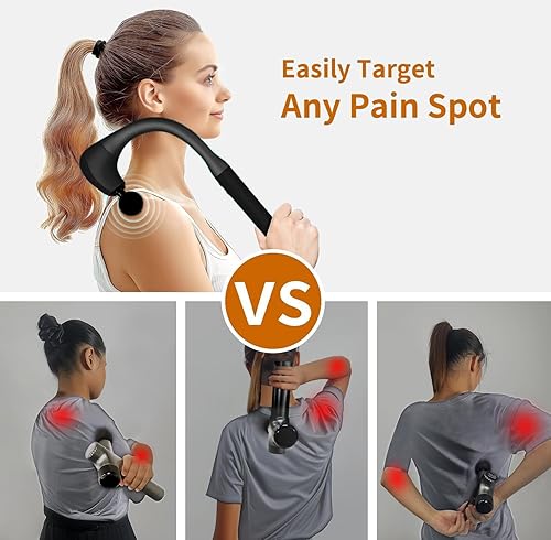 Miniatura 6 de Pistola de masaje, masajeador de espalda para aliviar el dolor de tejido profundo con mango extendido, 0.394 in cuello M-assager, masajeador