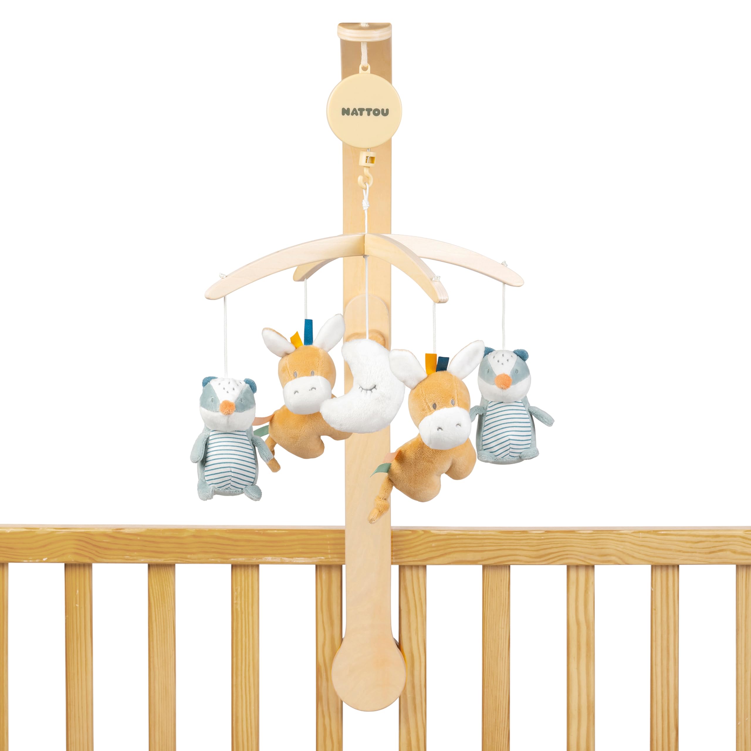 Nattou Wooden Musical Mobile, 50 Cm, Dark Warm Beige - 4