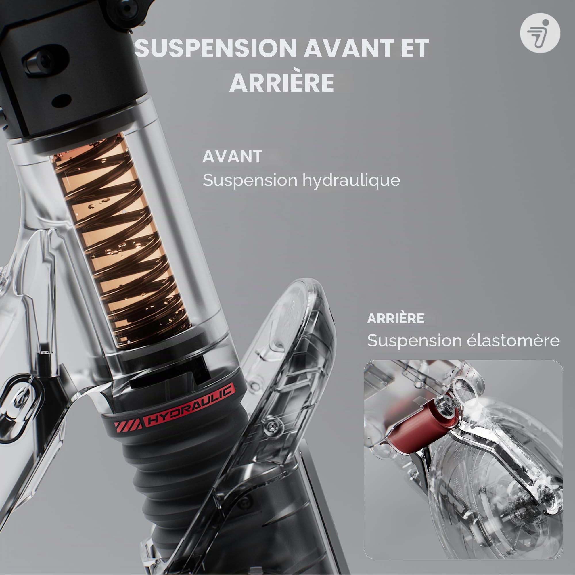 Segway-Ninebot F3 D Trottinette électrique pour Adulte, avec autorisation de Circulation sur Route, portée de 70 km en Mode Eco, capacité de Charge de 120 kg, Double Suspension hydraulique, écran