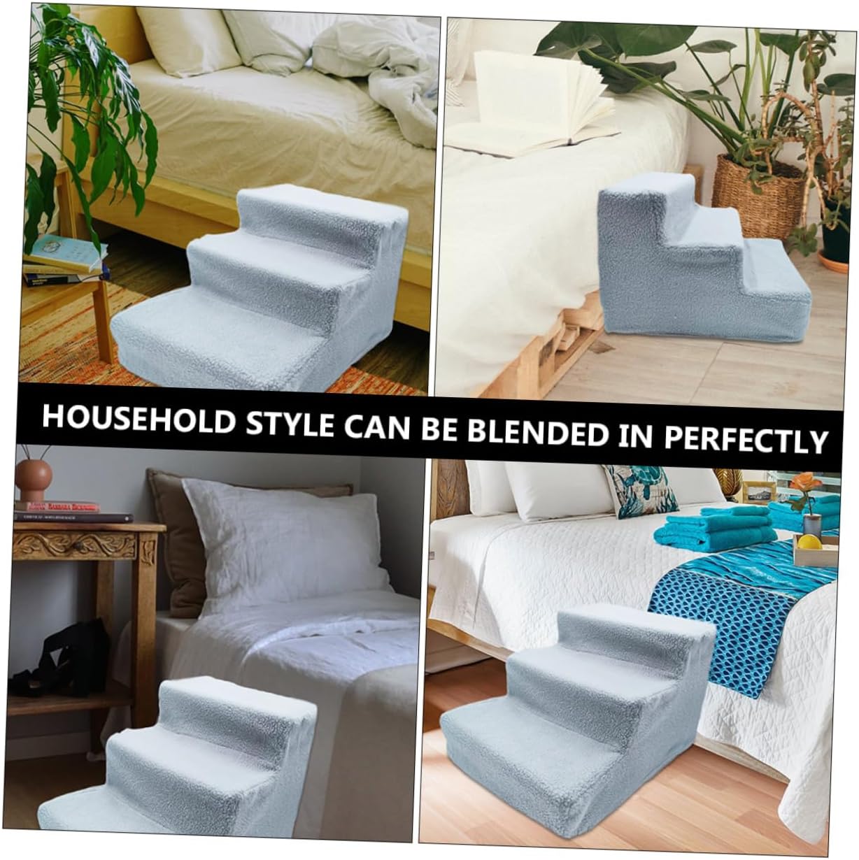 Sosoport Plastic Triangle Structure Pet Stairs Dog Cat Bed Sofa Steps Puppy Climbing