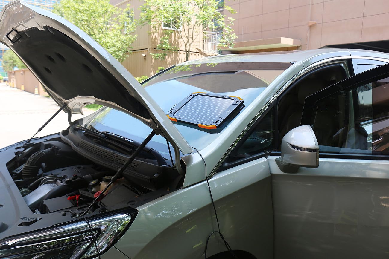 revolt Solarlader: Bifaziales Solar-Ladegerät für Kfz-/Wohnmobil-Batterien, 12 V, 13 Watt (Solar Batterieladegerät, Auto, Winter)