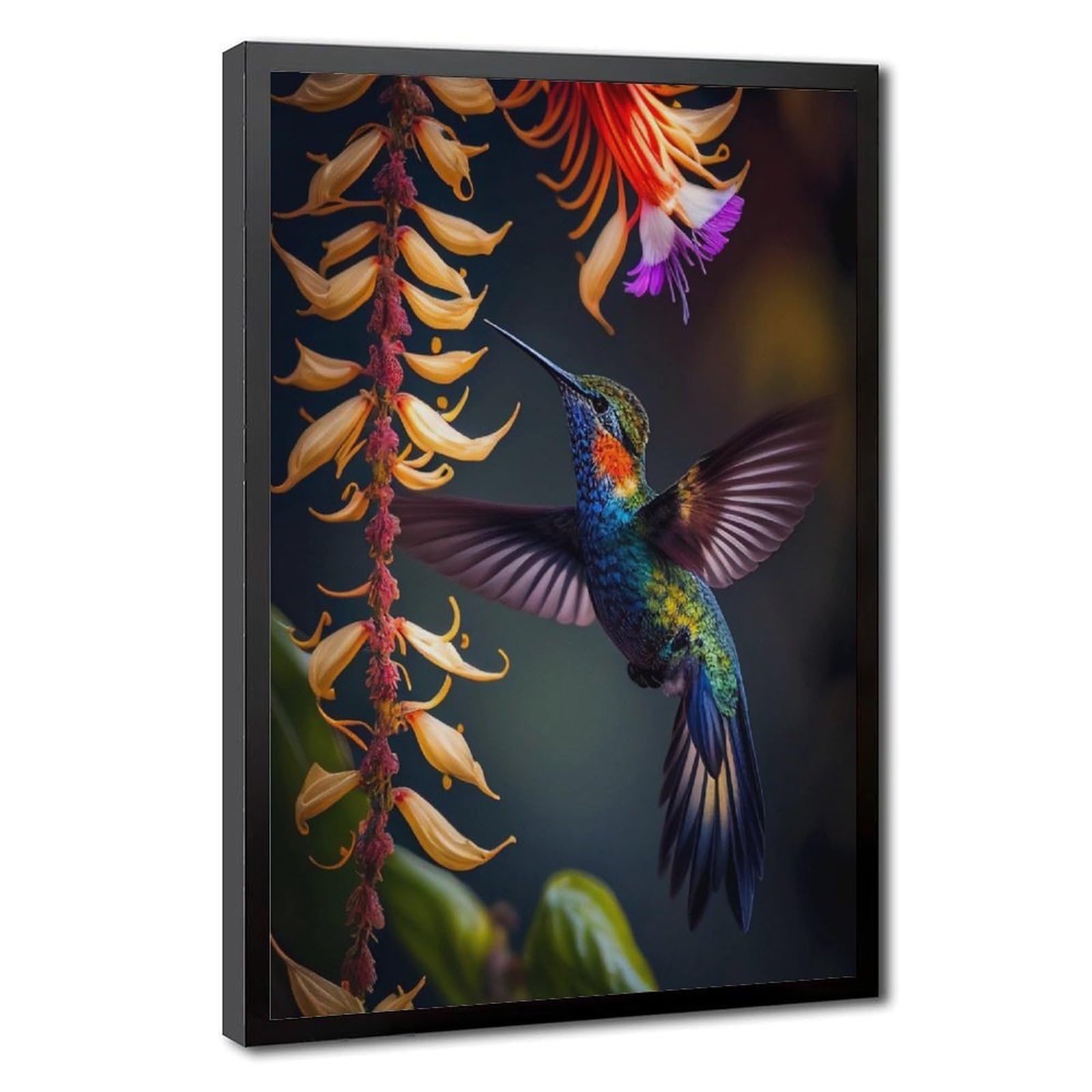 Bareronor Tropical Hummingbird Canvas Poster for Dorm Room Decor Gift
