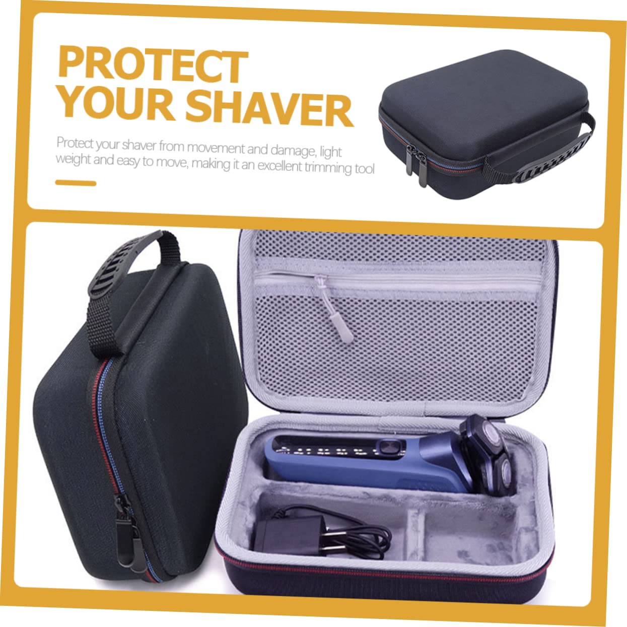 POPETPOP Custodia per Rasoi da Viaggio in Eva Resistente All’usura, Borsa Compatta Nera per Organizzare Accessori da e Proteggere Elettricità Portatile