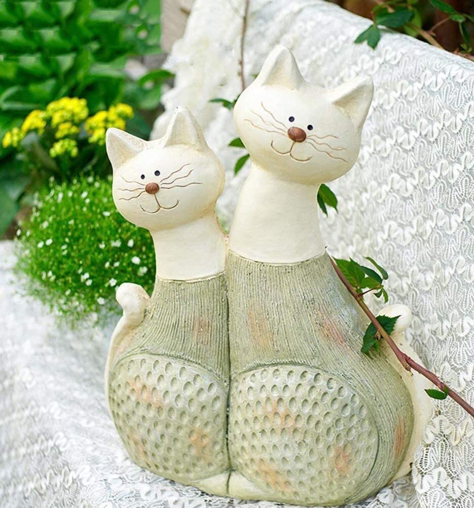 Amazon.co.jp: 彫刻 置物・オブジェ ガーデン猫像、動物猫彫刻かわいい