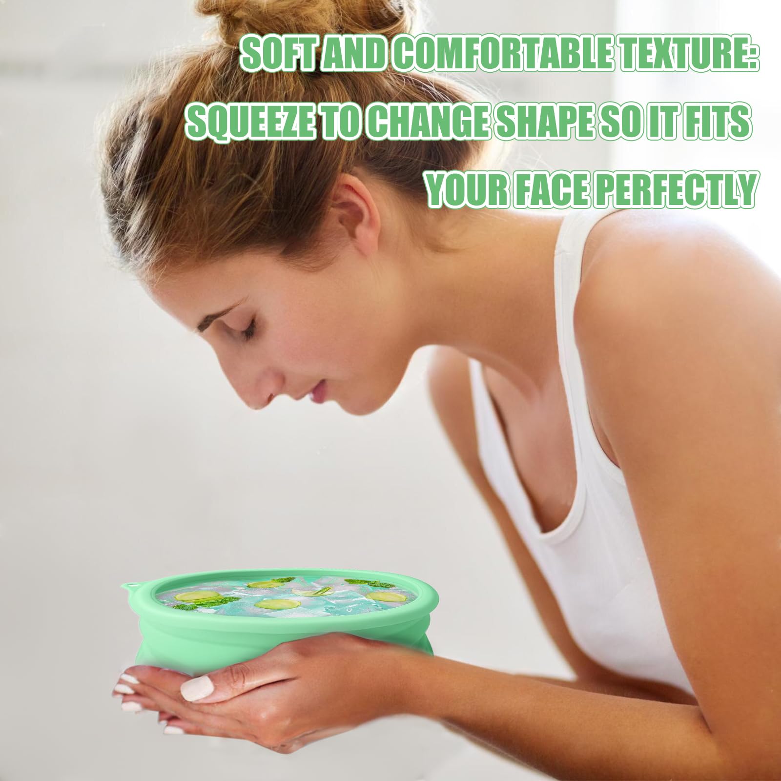 nnOuOnn Silicone Ice Face Bowl, Foldable Facebowl with Built-in Icetray, Quick Cooling for Puffiness Relief Soothe Skin - Image 4