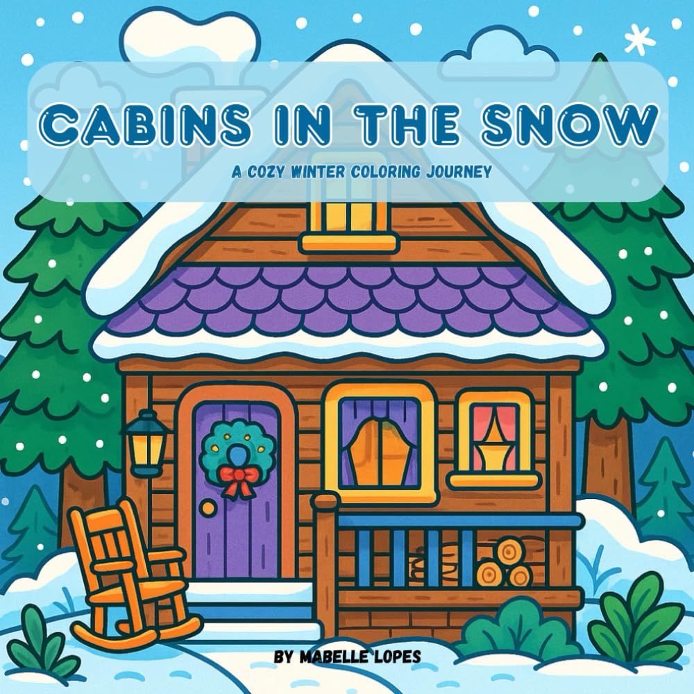 Cabins in the Snow - Cozy Winter Coloring Book for Adults: Peaceful Snowy Cabins, Forest Scenes, and Relaxing Holiday Art for Stress Relief: A ... Snowy Cabins and Serene Winter Forests