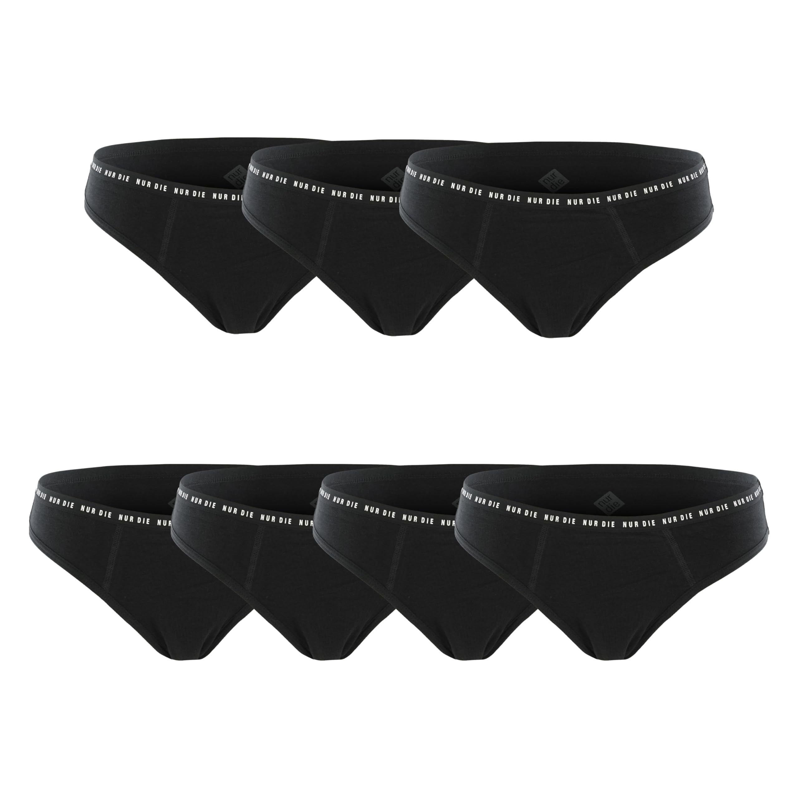 NUR DIE Biancheria intima per periodo, confezione multipla da 7 pezzi, tutta regolata, 4 pezzi, media, 3 pezzi, extra forte, sanguinamento, cotone biologico, lavabile e assorbente, biancheria intima