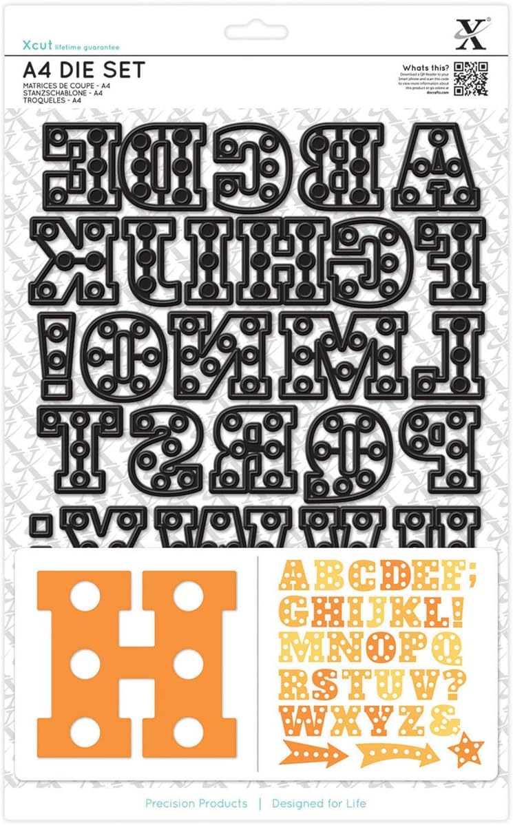 XCUT 34-Piece A4 Marquee Alphabet Die Set