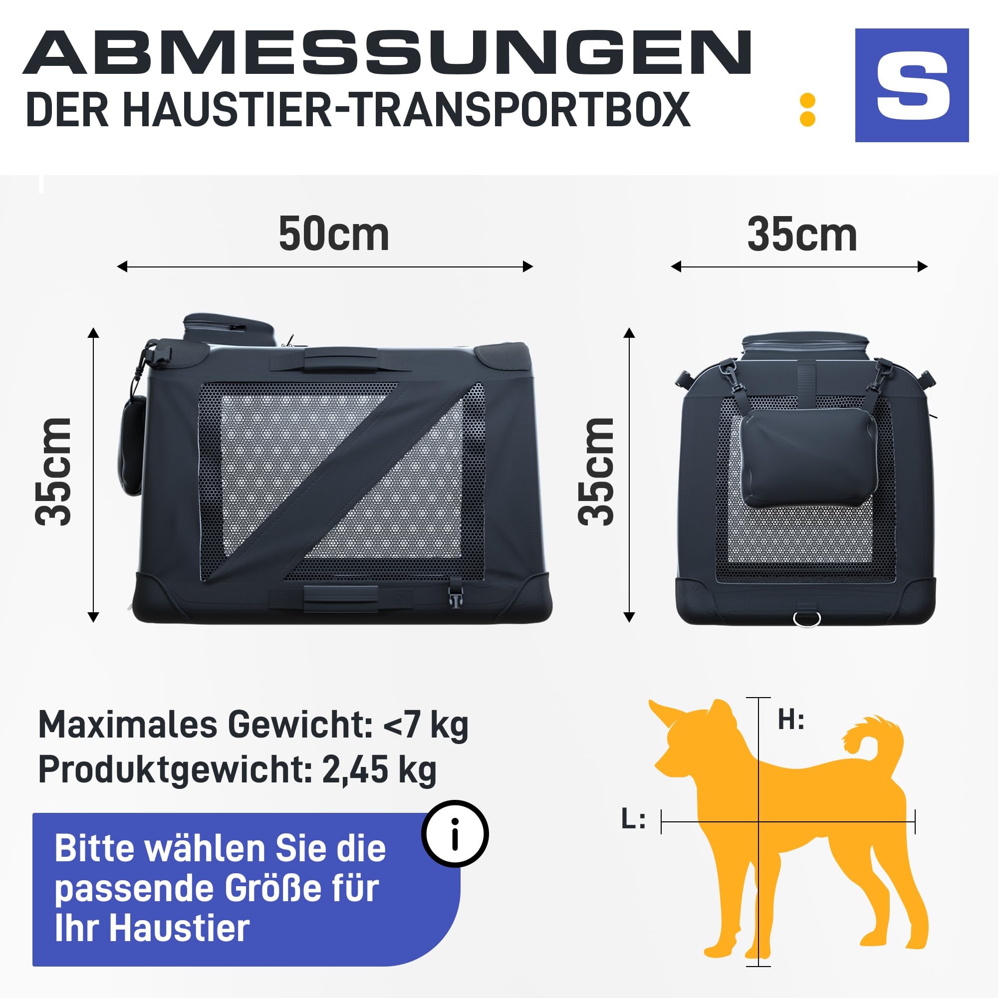 PetProved Hundebox Auto Faltbar Transportbox Hund Hundebox Auto Kleiner Hunde Hundetransportbox Auto Transportbox Hund Hunde Transportboxen Faltbare Hundebox Hundetransportbox Faltbar Hundeboxen