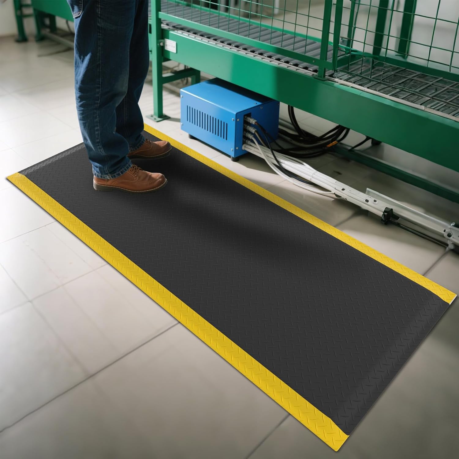 Anti Fatigue Mats for Workshop, 84" x 35" Ergonomic Anti-Fatigue Standing Floor Mat, Comfortable, Durable and Anti-Slip Memory Foam Floor Mat, Helps Relieve Back and Leg Soreness During Work
