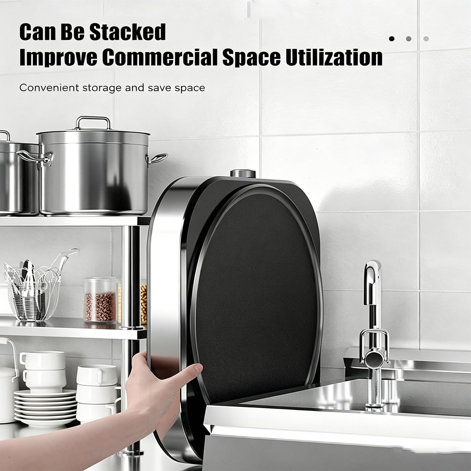 2200w, Crepiera Elettrica, Piastra Antiaderente Da 40 Cm, Controllo Illimitato Della Temperatura, Per Crêpes, Omelette E Pancake. Include Utensili Per Crêperie.