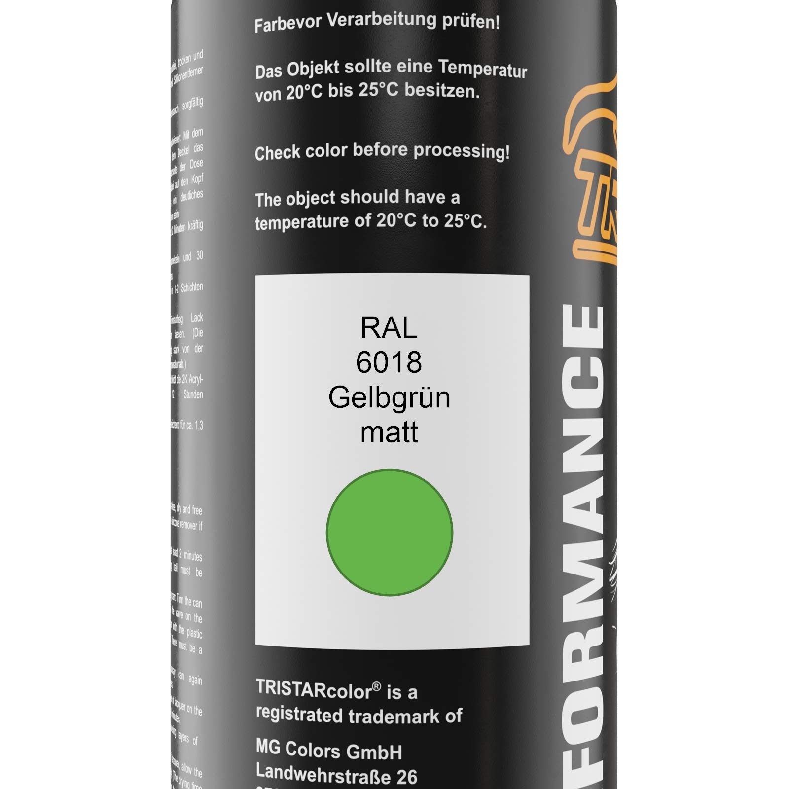 TRISTARcolor Lackstift RAL 6018 Gelbgrün Glänzend – 50 Ml, Schnelltrocknend, Für Viele Oberflächen