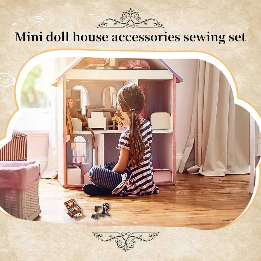 Caja De Costura Para Casa De Muñecas Caja De Costura En Miniatura