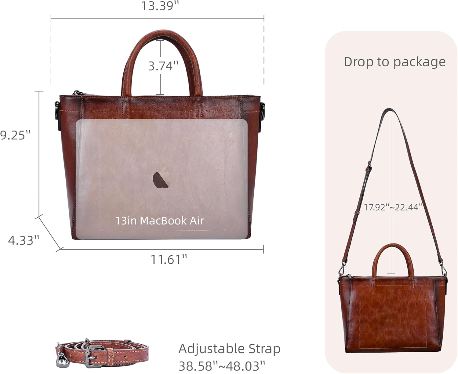 Iswee Retro Leather Purse Tote Bag for Women Crossbody Purse and Handbags Shoulder Bags Large Top Handle Satchel Bags - Image 6