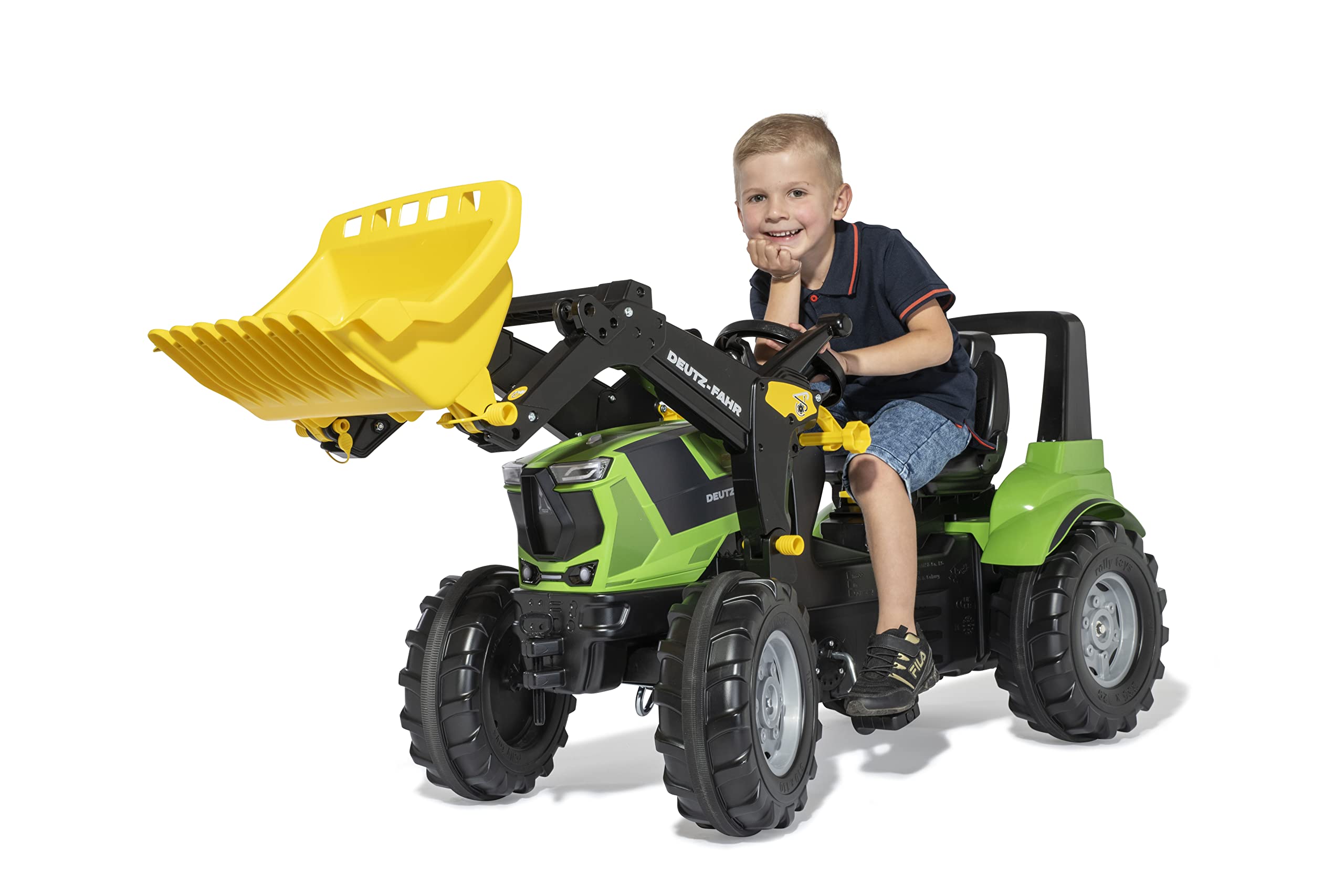 Rolly Toys 730087 730087-rollyFarmtrac Deutz Agrotron 8280 TTV (con caricatore rollyTrac, da 3 a 8 anni, con pneumatici silenziosi, sedile lungo e regolabile in altezza