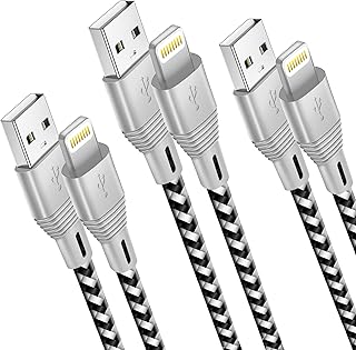 iPhone Charger, 2M Long Lightning Cable 3 Pack [Apple Approved Fast USB Charging] Braided Short iPhone Charger Cord Compatible with Apple iPhone 14/13/12/11 Pro/XS MAX/XR/8/7/Plus/6S/SE/iPad Mini/Air
