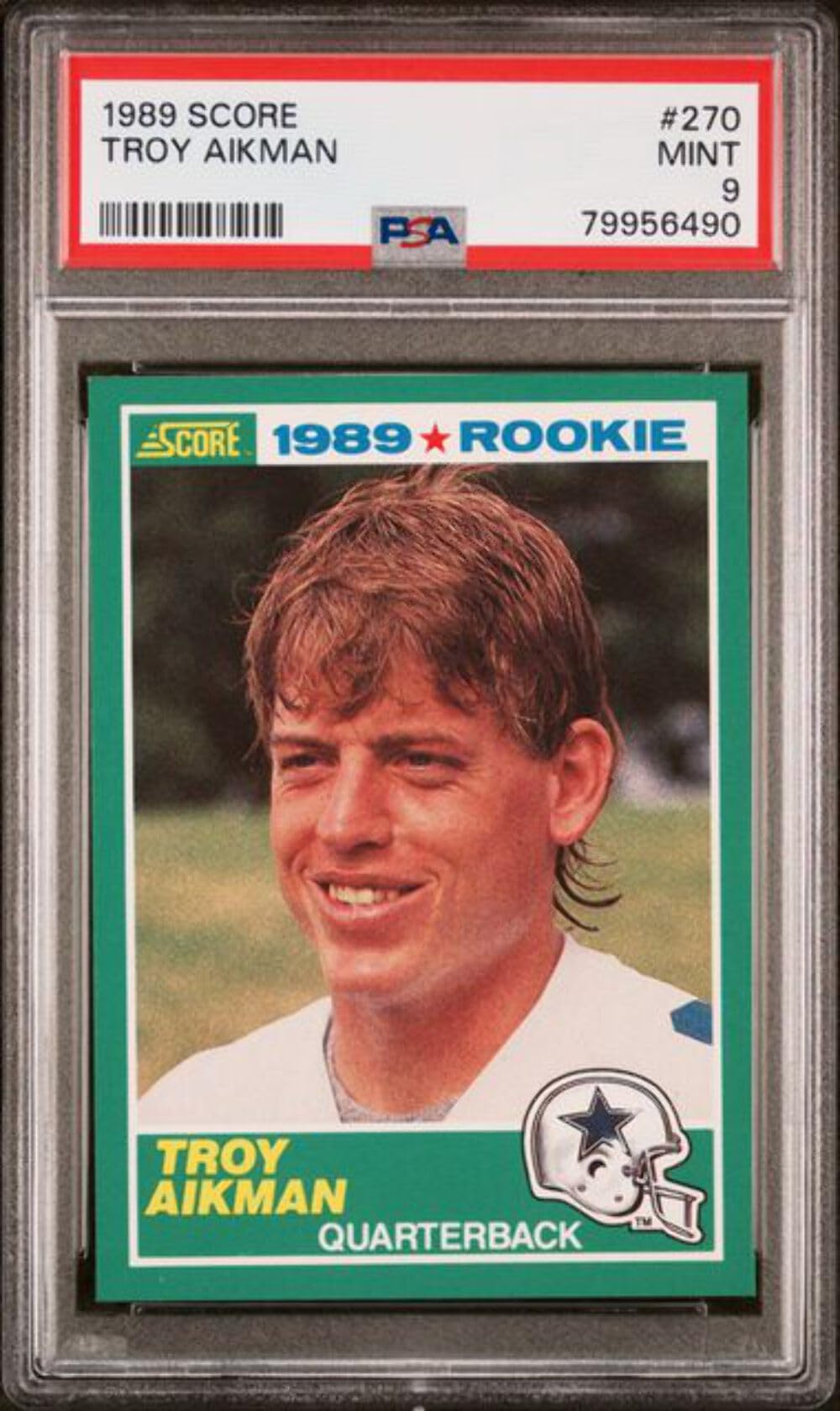 Amazon.com: Graded 1989 Score Troy Aikman #270 Rookie RC Football