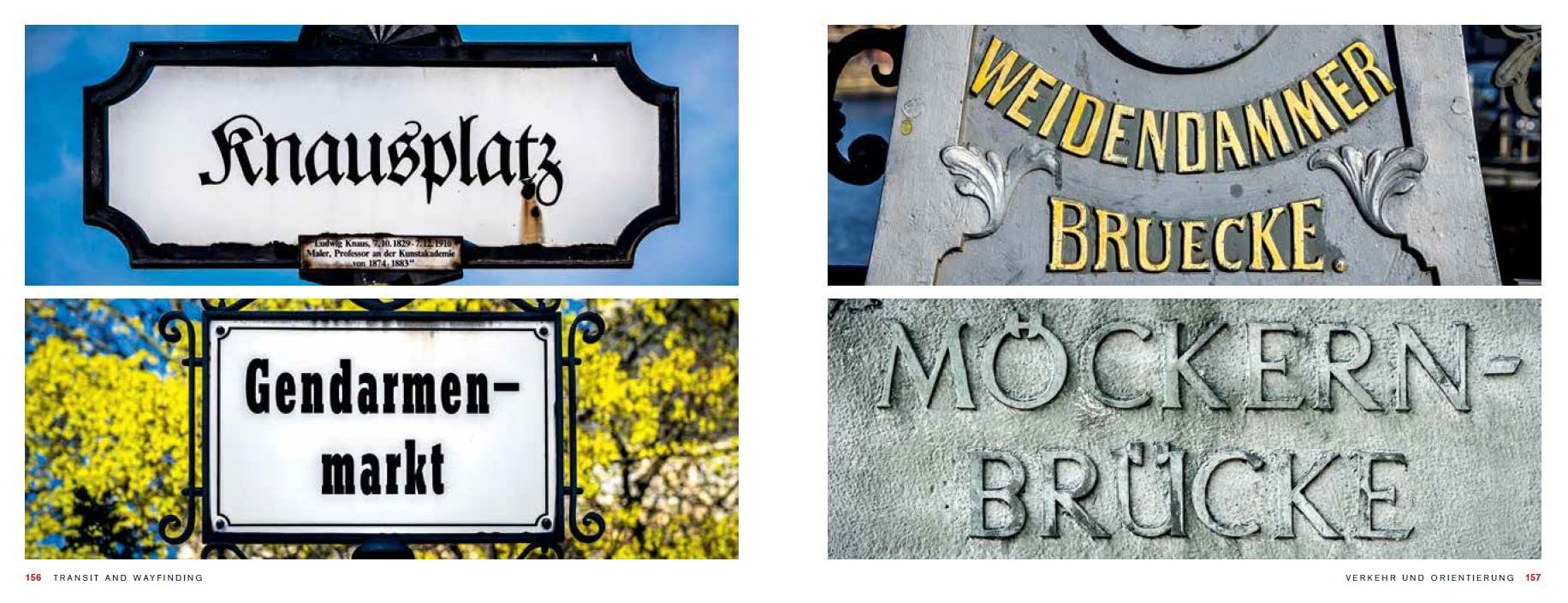 Berlin Typography /anglais: Ein visueller Streifzug durch die Stadt / A Visual Stroll Through the City. - [Straßenschilder, Ladenschilder & Schriftzüge]