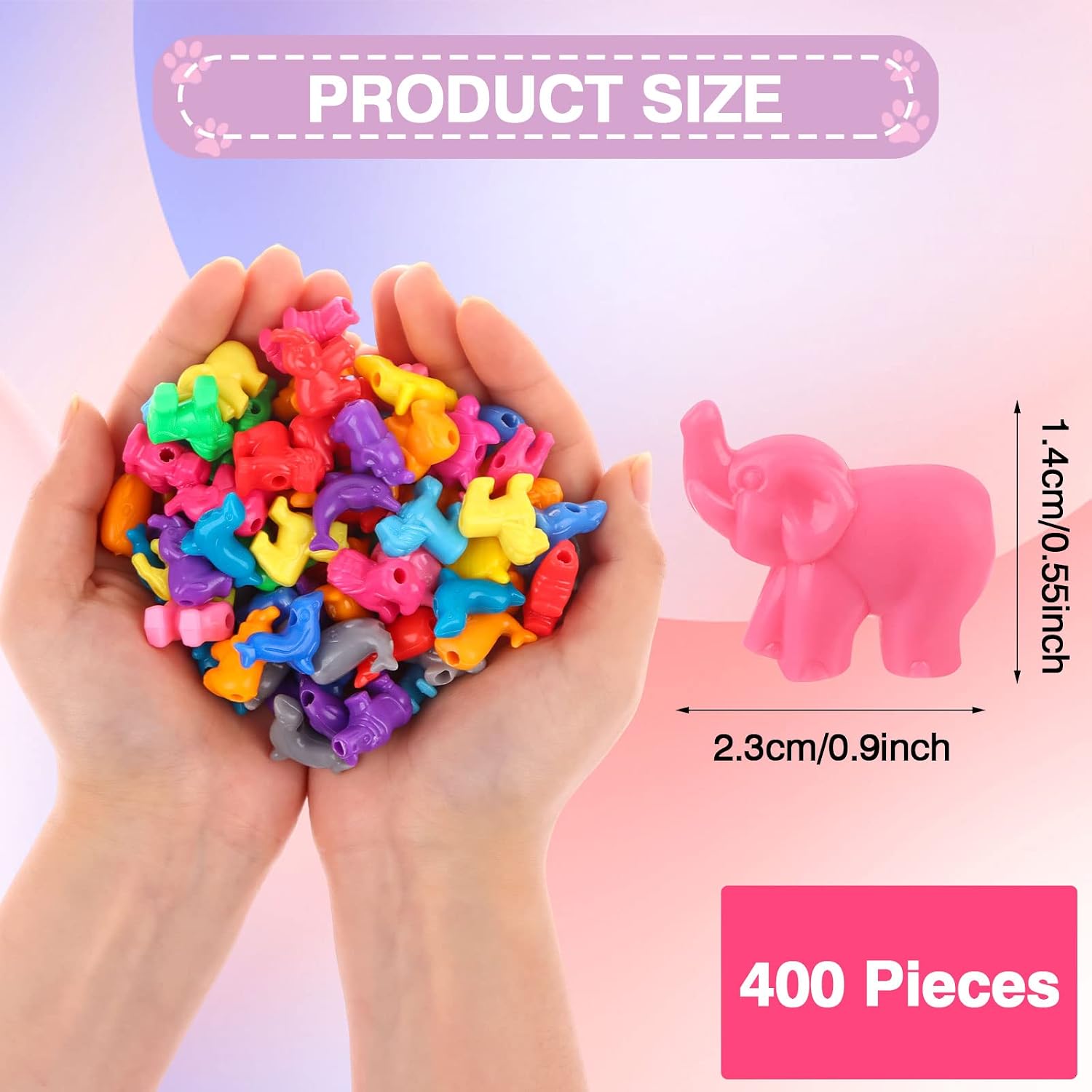 400 Pcs Animal Shaped Beads Animal Plastic Beads Colorful Marine and Jungle Animals Bead Zoo Animals Design Plastic Craft Bead for DIY Jewelry Craft Making Necklace Bracelet Supplies