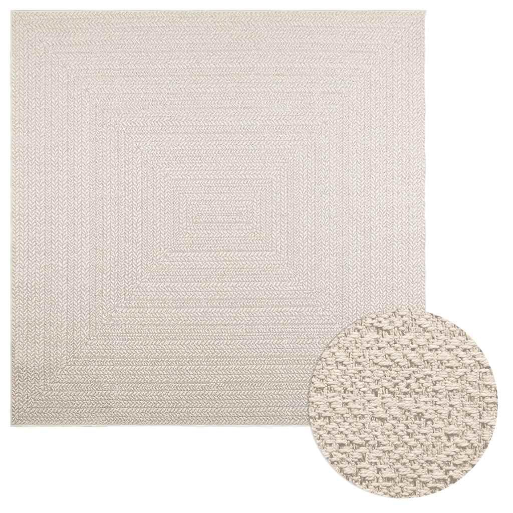 Vidaxl Cream Rug Zizur 200X200 Cm Jute Look Indoor And Outdoor, Carpet, Door Mat, Floor Carpet, Outdoor Rug, Floor Mat, Area Rug, Carpet Flooring