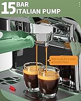 Vista 3 de Amaste Espresso Machine with Grinder, 15 Bar Espresso Machine with Steam Wand for Latte and Cappuccino, 68Oz Water Tank, Pre-Infuse Brewing