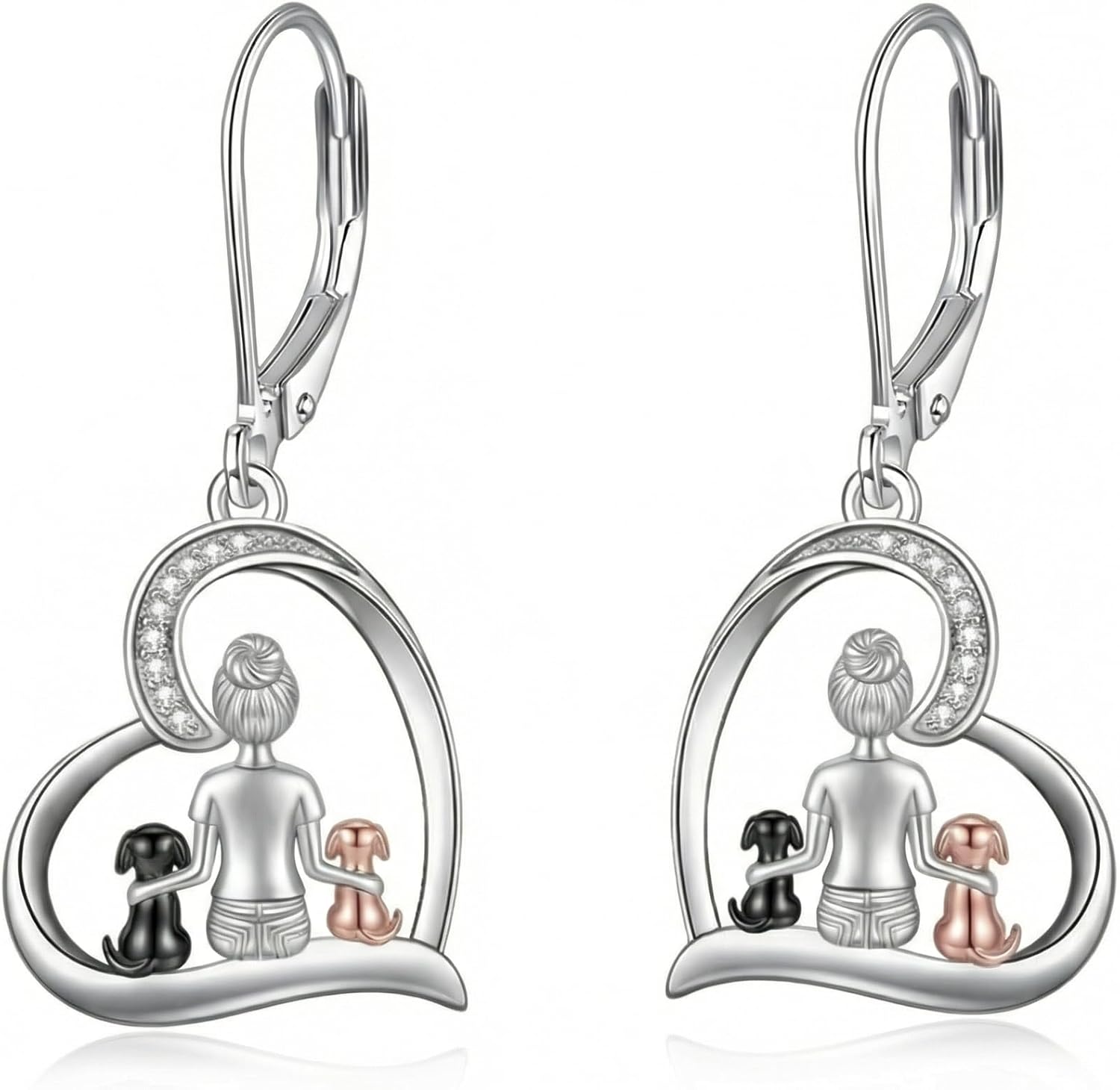 Dog Earrings for Women 925 Sterling Silver Drop Dangle Earrings Dogs Jewelry Gift
