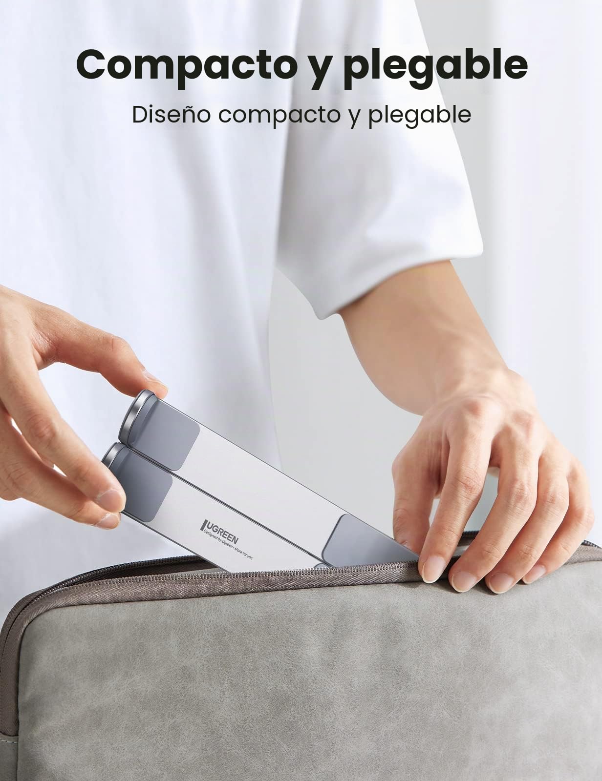 UGREEN Soporte Portátil de Aluminio de Mesa, Elevador Laptop Stand Portatil Ajustable Compatible con MacBook Air Pro ASUS HP DELL y Otros de 12-17,3"