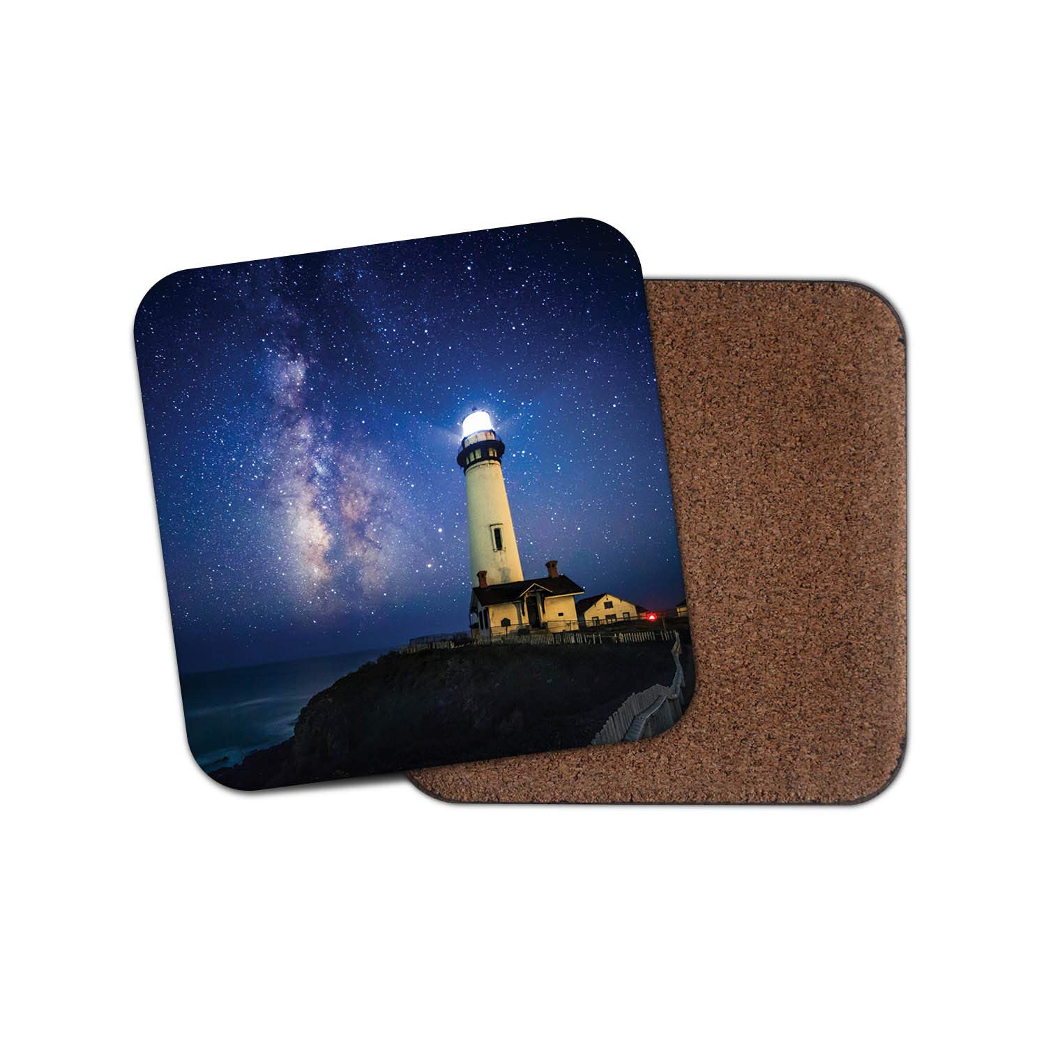 1 x Night Sky Lighthouse Drinks Coaster - Milky Way Stars Space Seaside #8591