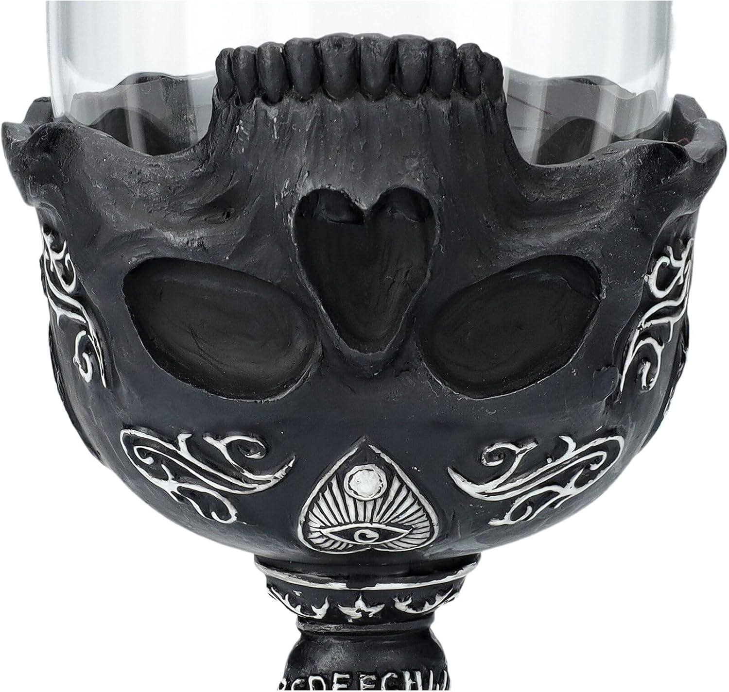 Pacific Giftware Spirit Board Glass Goblet Gothic Skull Ouija Goblet for Dark Rituals, Wicca, and Halloween Drinkware