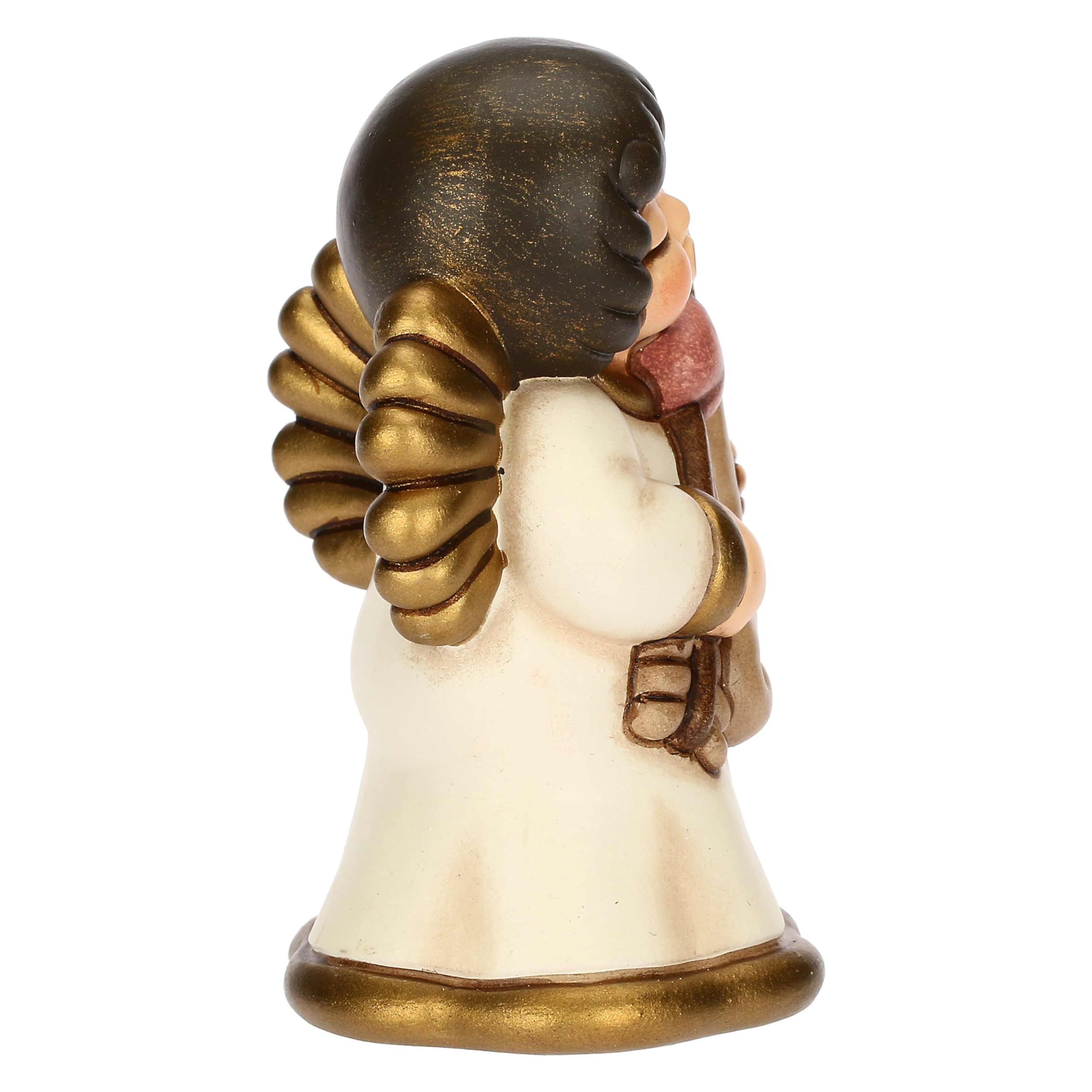 THUN, Angelo Amore con Freccia e Arco in Ceramica Decorata a Mano, Versione Piccola, Linea Angel Love, 4.5 x 4.3 x 7.5 cm h
