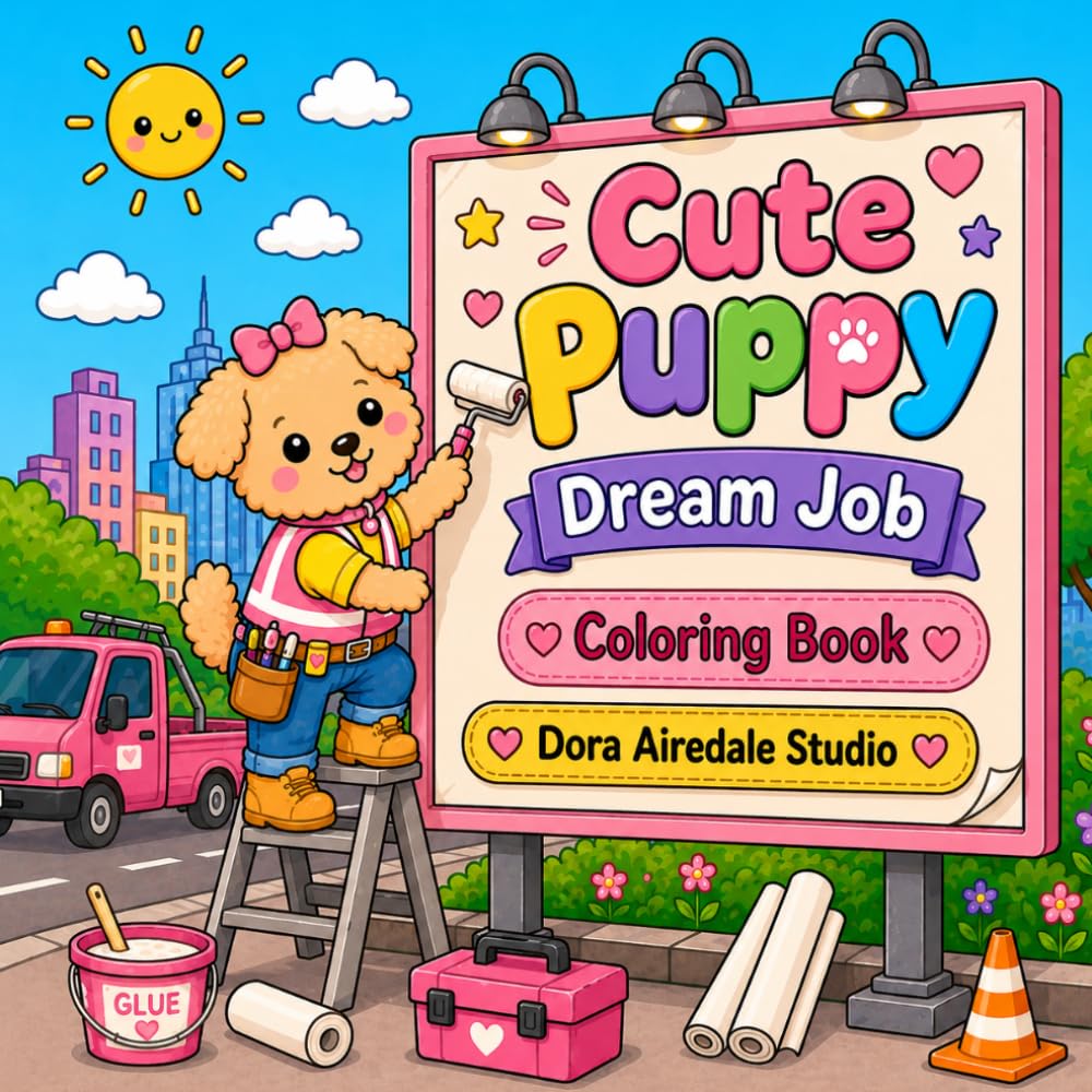 Cute Puppy: Dream Job Coloring Book