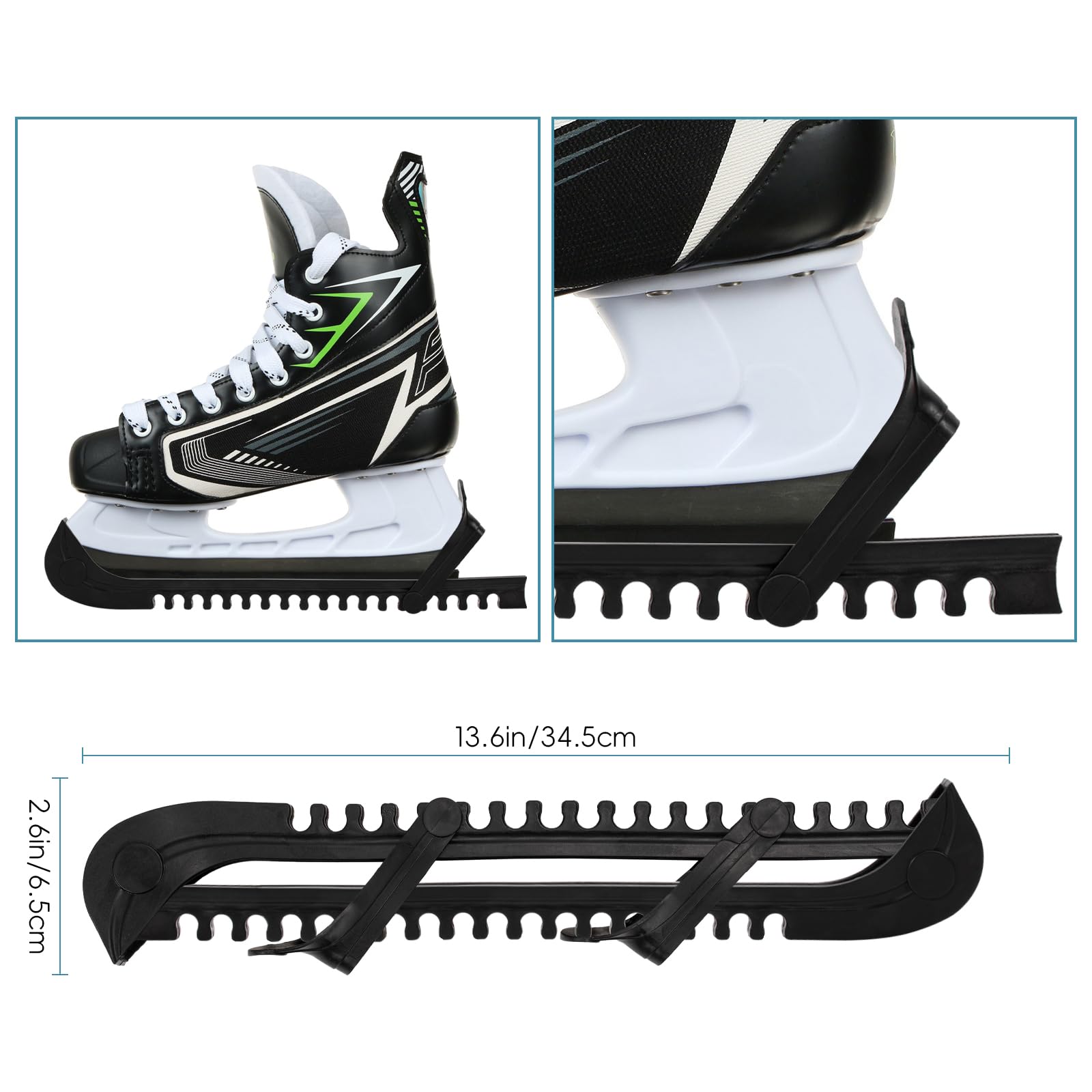 1 par de protectores de patinaje artístico, protectores ajustables para patines de hockey sobre hielo, accesorios de protección para patines para niños y adultos (oscuro)