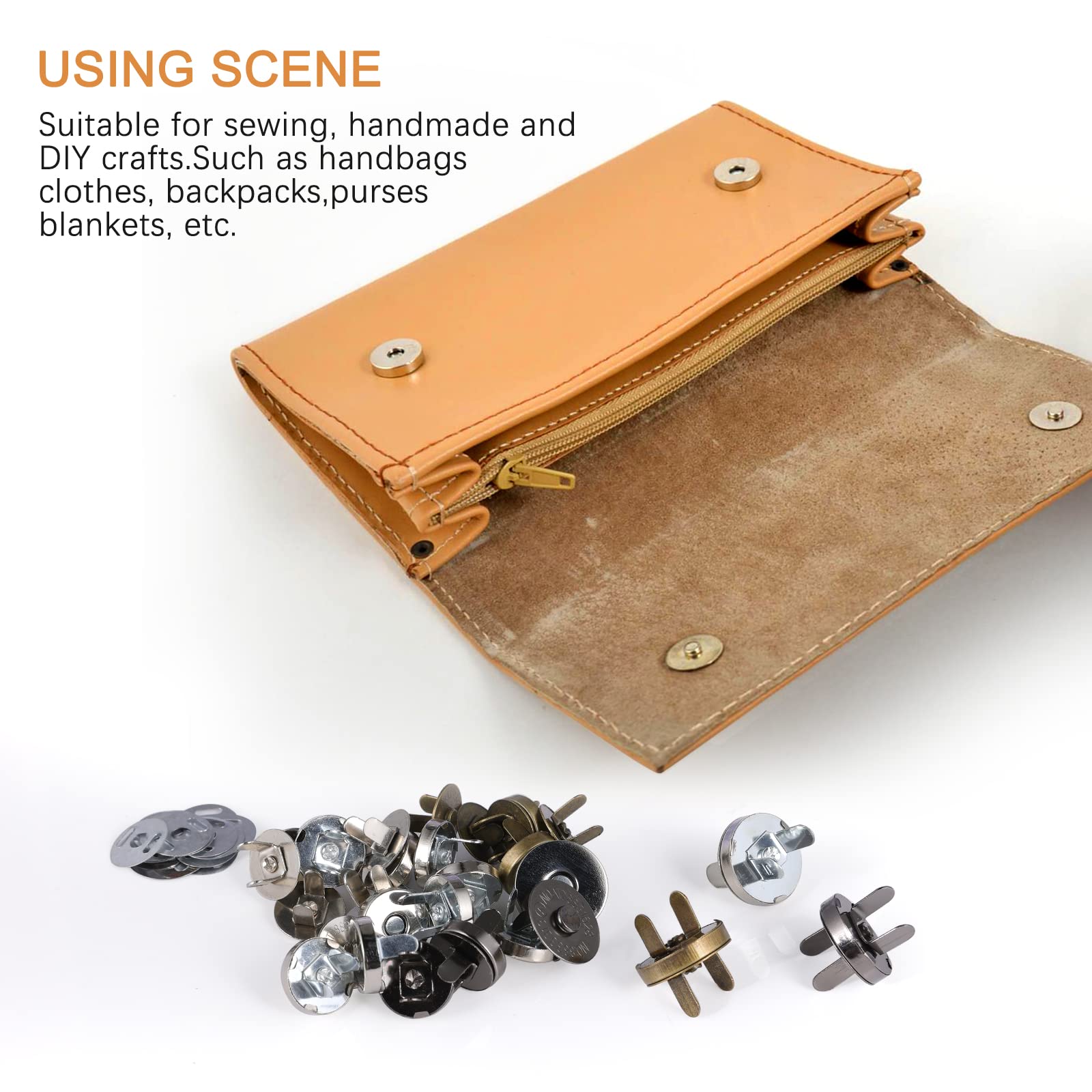 60 Boutons Magnétiques 14mm Et 18mm - Fermoir Aimanté Pour Sacs Et DIY