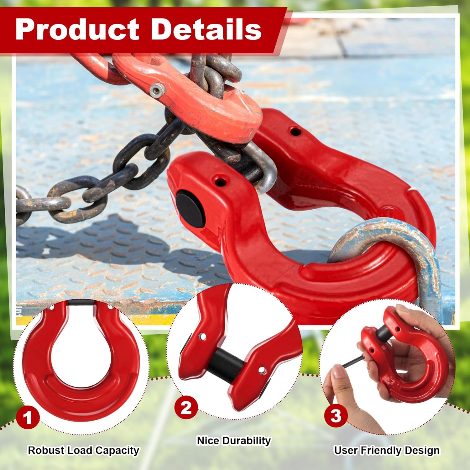 4 Pack G80 Alloy Steel Hammerlock Coupling Link 1/2 Inch Connecting Link 10, 600 Lbs Working Load Limit Load Capacity