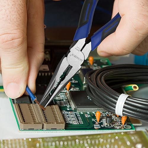 Miniatura 7 de KAIHAOWIN Alicates de punta de aguja de 8 pulgadas