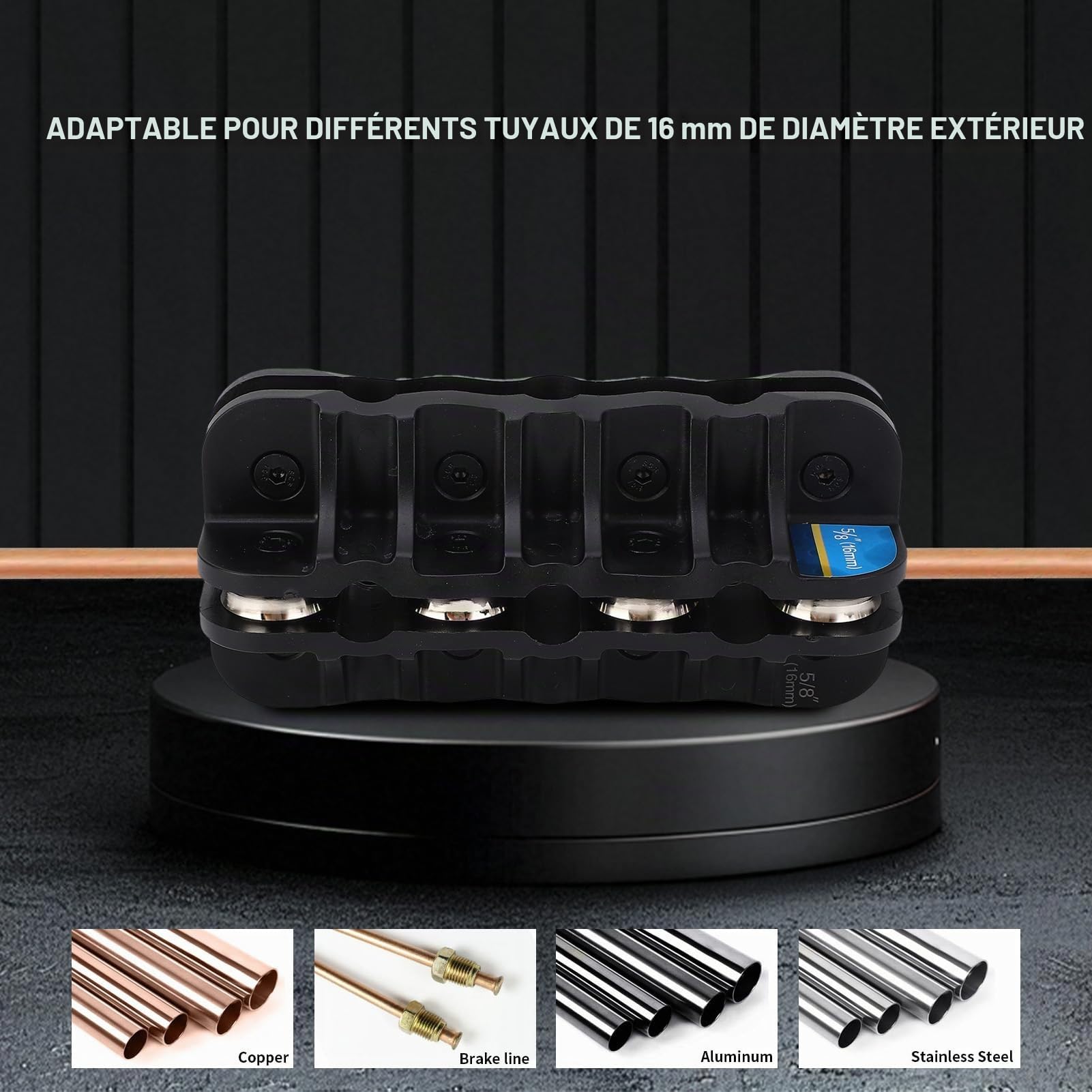 Redresseur de Tuyau Professionnel, 5/8 Pouces, Outil Portable pour Tuyaux en Acier, Acier Inoxydable, Cuivre et Aluminium, avec Excellente Adhérence