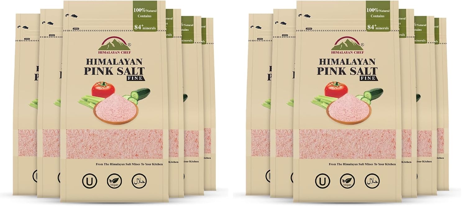 Himalayan Chef Pink Himalayan Salt – Fine Grain, 1 lbs, 1Pack | Pure, Natural & Mineral-Rich | Unrefined Salt for Cooking, Seasoning & Daily Use