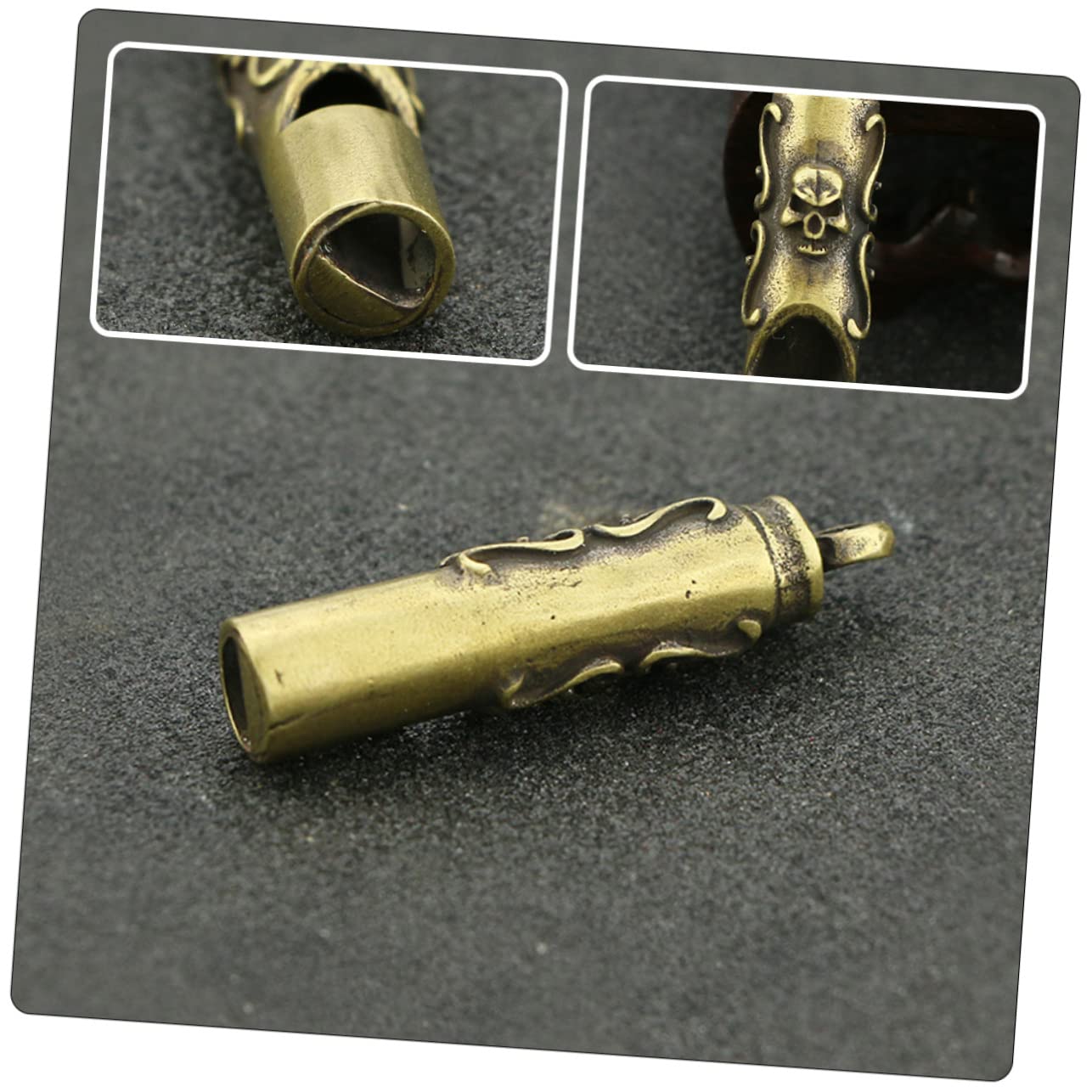 INOOMP 5pezzi Portachiavi Fischietto Ottone Forma Di Teschio Mini Fischietto Decorativo Per Attività All Aperto e Uso Di Emergenza Accessorio Leggero e Portatile Da Appendere Al Collo o