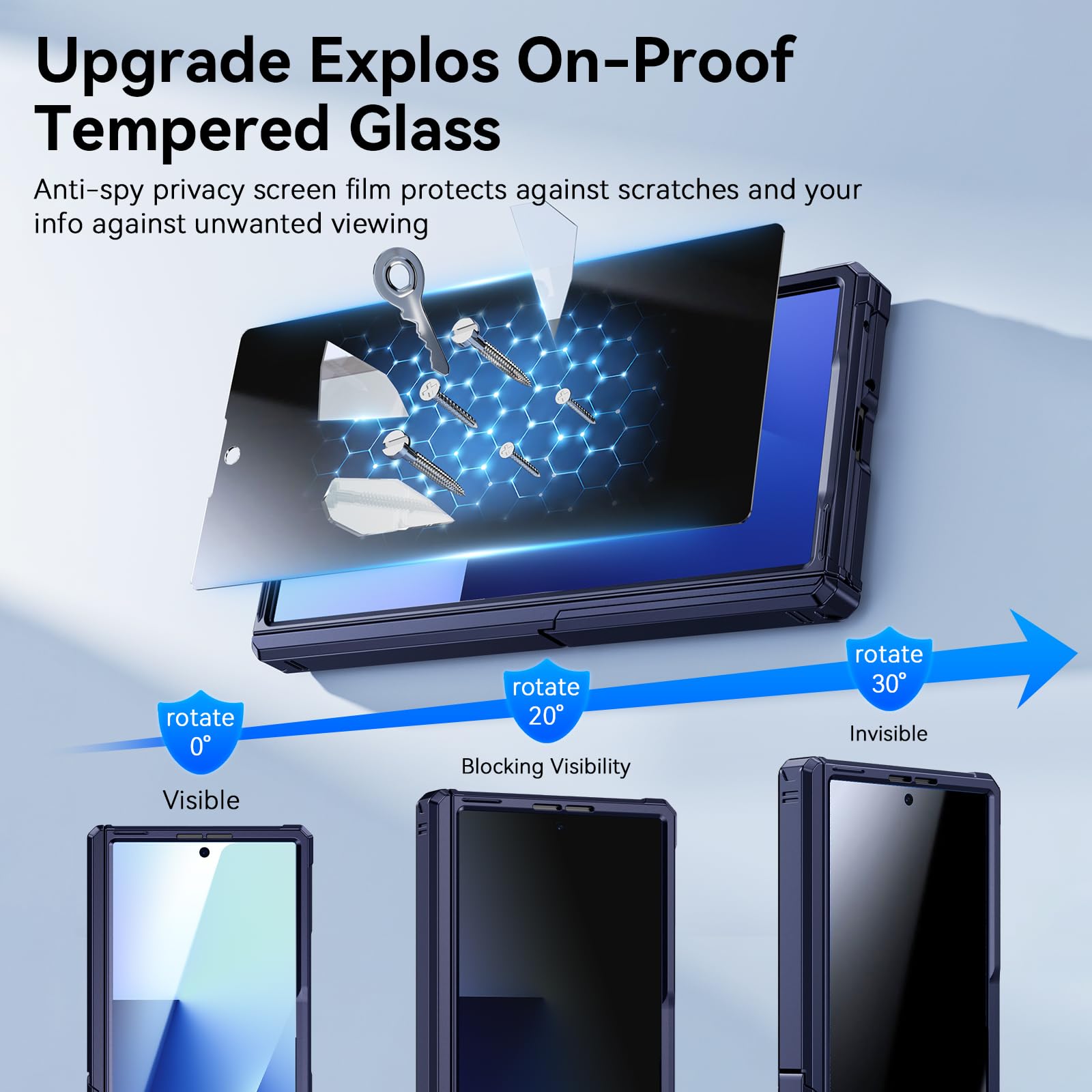 Custodia magnetica per Samsung Galaxy Z-Fold-7: doppio supporto orizzontale e verticale, compatibile con MagSafe, protezione display anti-spy, robusta protezione per cerniere, custodia ZFold