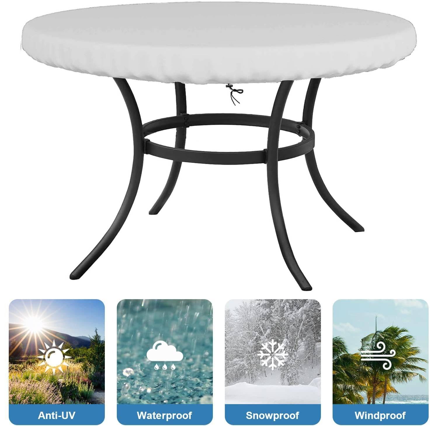 Housse de Table Ronde Extérieur Imperméable Anti-UV 160x10cm