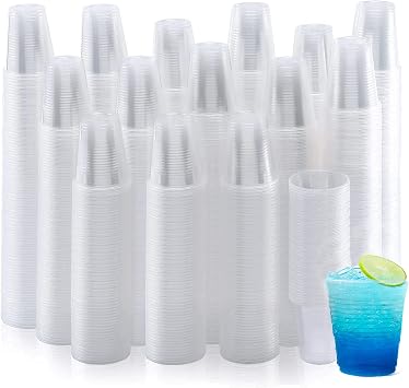 1000 Pack 3 oz Disposable Plastic Cups, Non-Slip and Sturdy Plastic Cups for Birthday Party, BBQ, Picnics, Events & Home Use, Bathroom Cup 3 Ounce