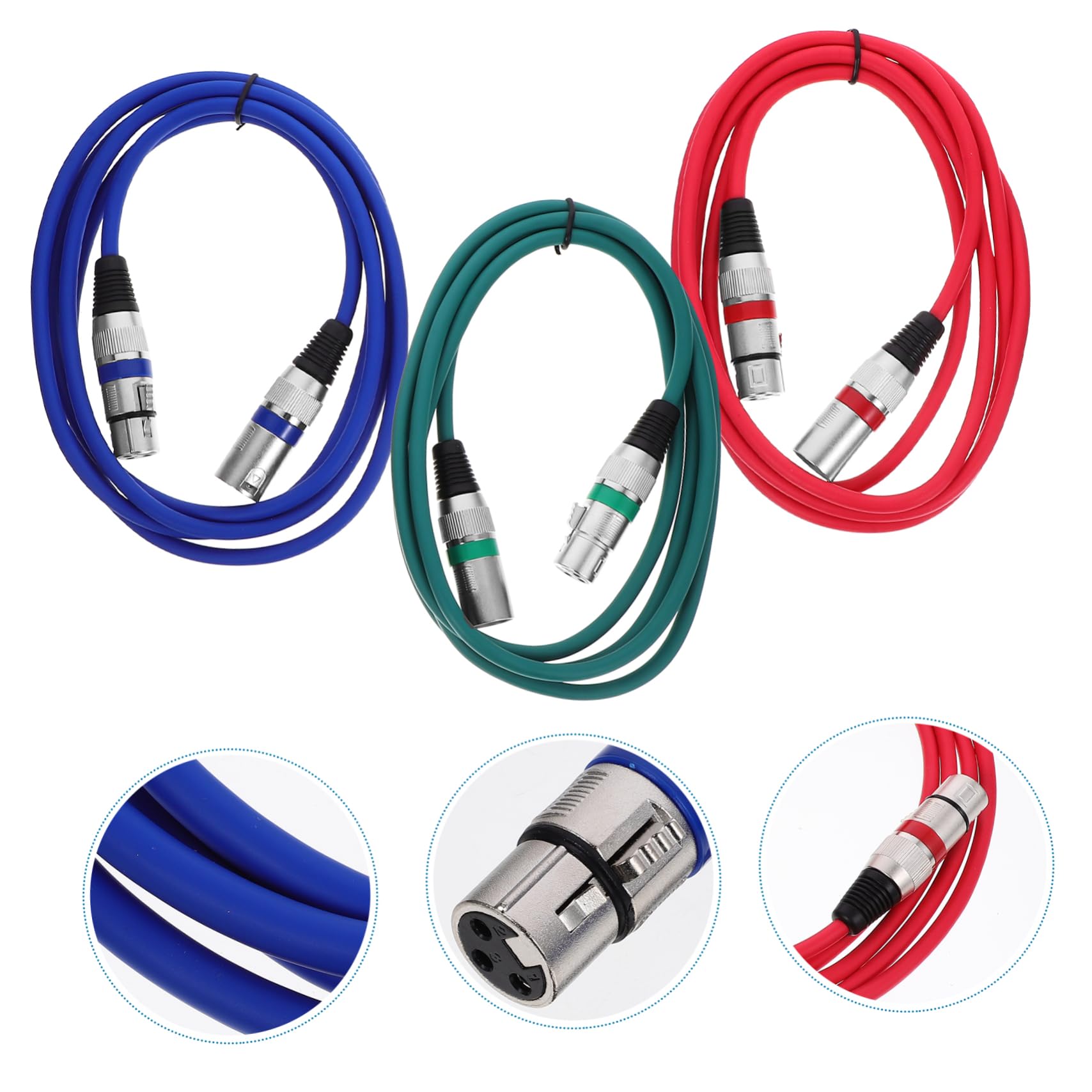 4 Set Cavo Xlr Connettore Maschio Per Microfono Design Core Trasmissione Audio Affidabile Per Attrezzature Audio Professionali 3 Pezzi*4
