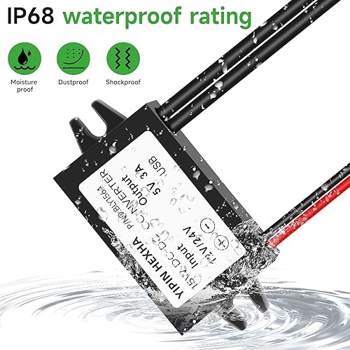 Miniatura 8 de Convertidor DC 12V 24V a 5V 6A 30W Dual USB hembra DC DC Buck convertidor adaptador reductor módulo