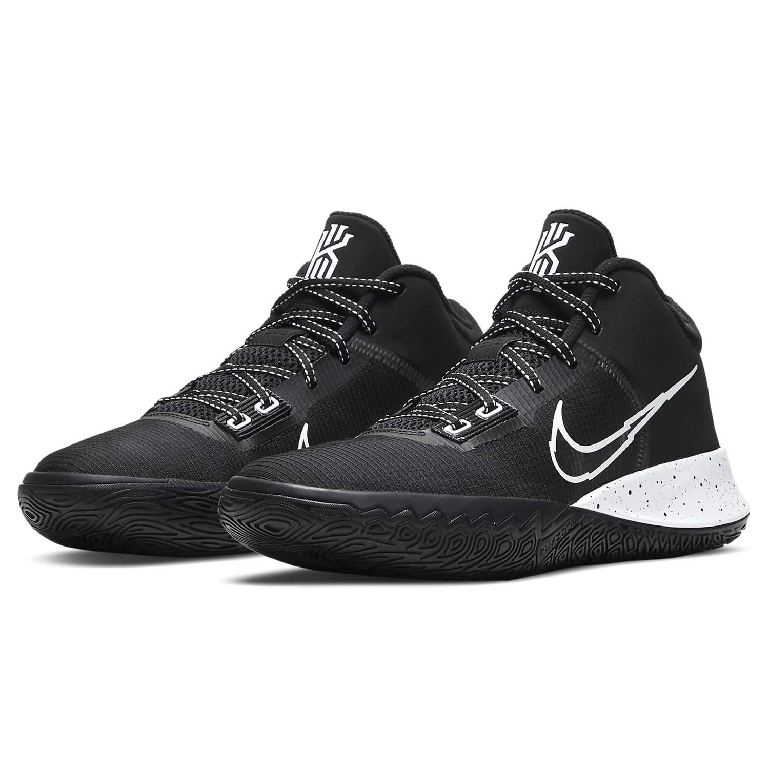 NikeMen's Kyrie Flytrap IV Basketball Shoe (Black/White-Metallic Silver, Numeric_9_Point_5)