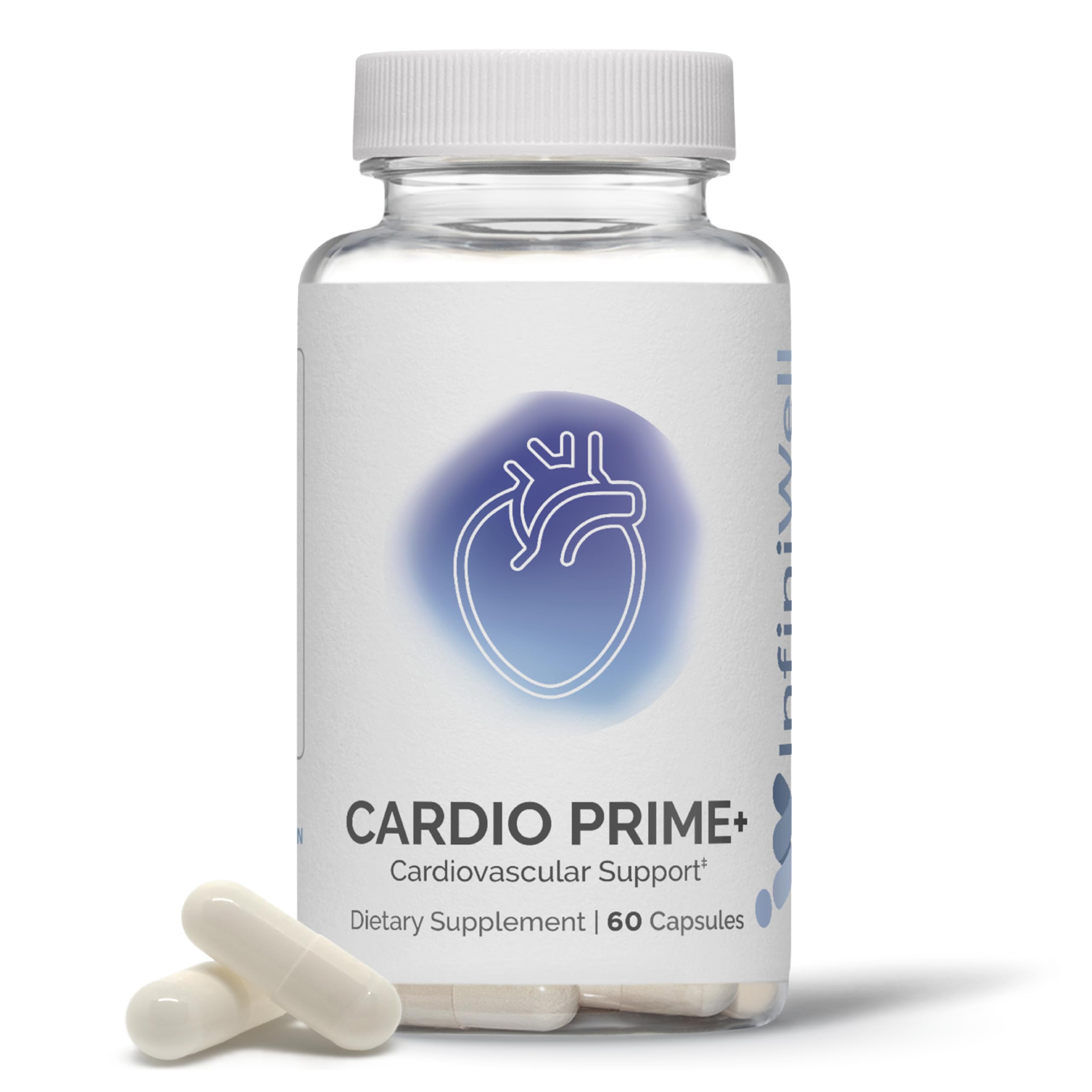InfiniWell InfinWell Cardio Prime+ Heart Health Supplements - Antioxidants & Innovative Peptides for Cardiometabolic Health - NAD3 & Nattokinase for A Healthy Heart & Metabolic Balance (60 Capsules)