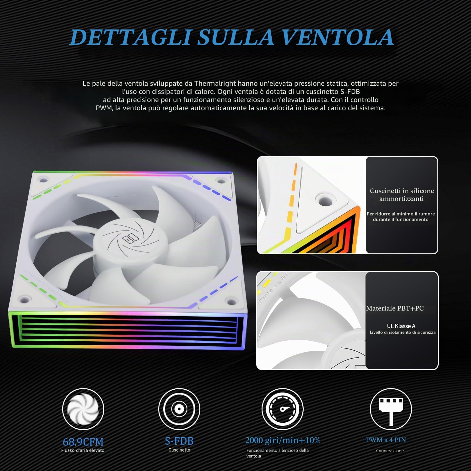 Thermalright Frozen Infinity 240 - Raffreddatore a Liquido per CPU, Bianco, Doppia Ventola PWM 2000 Giri/Min, AIO Desktop, per AM4/AM5 e Intel LGA115X/2011/1700/1851, Infinity Mirror PC